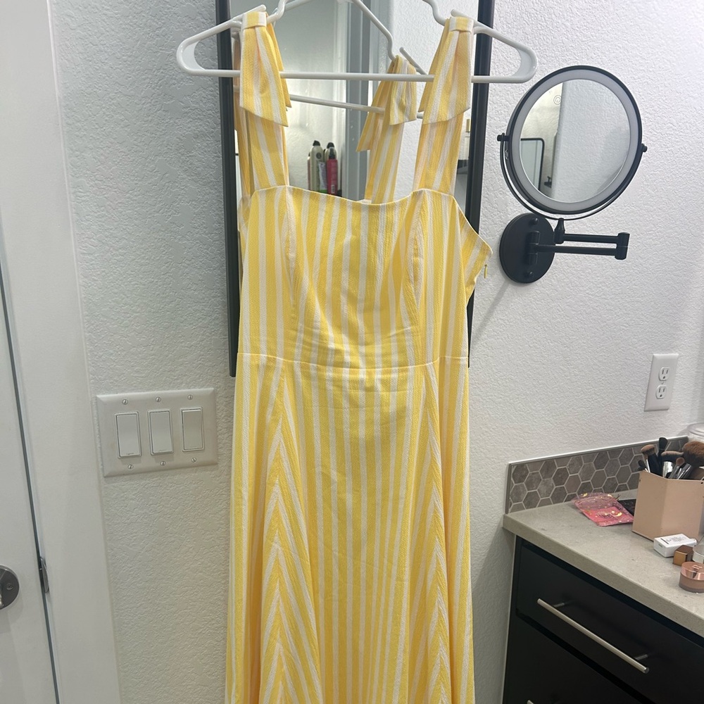 Kate Spade Yellow and White Maxi Dress